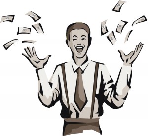 Man throwing money away