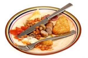 Plate with wasted food
