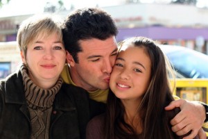 Mother, father and daughter