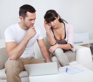 Young couple in financial trouble