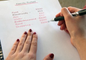 Woman doing budgeting