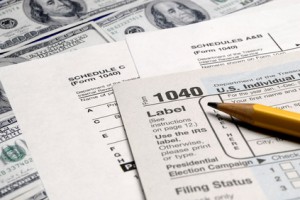 Tax Forms on top of Money