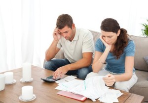 couple worrying about finances