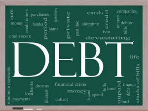 debt and associated words