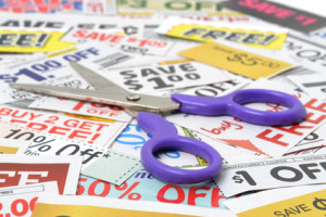 coupons and scissors