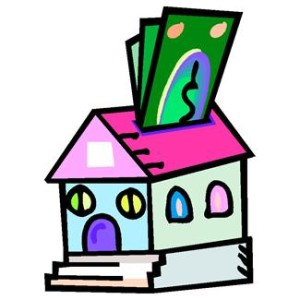 House with cash on the roof