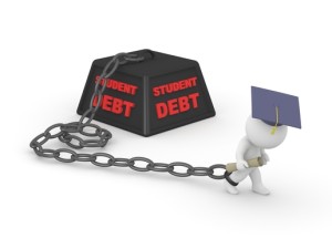 graduate chained to student debt