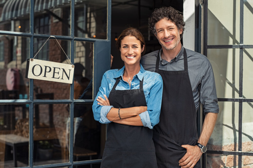 two small business owners
