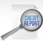 magnifying glass on credit report