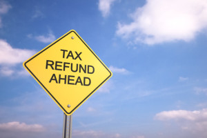 tax refund ahead sign