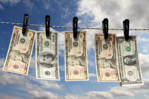 dollars hanging out to dry