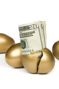 golden egg with money