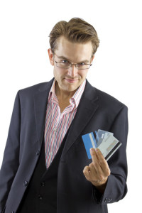 man with credit cards