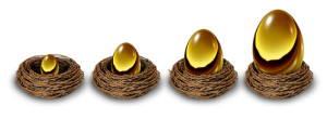 growing golden egg in nests
