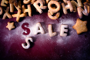 baked letters spelling SALE