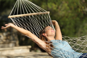 woman on a hammock