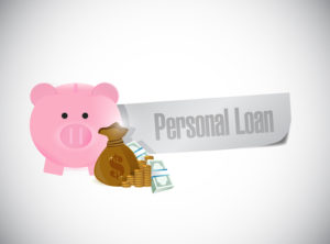 personal loans and a piggy bank