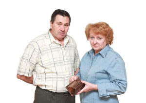 Older couple with wallet