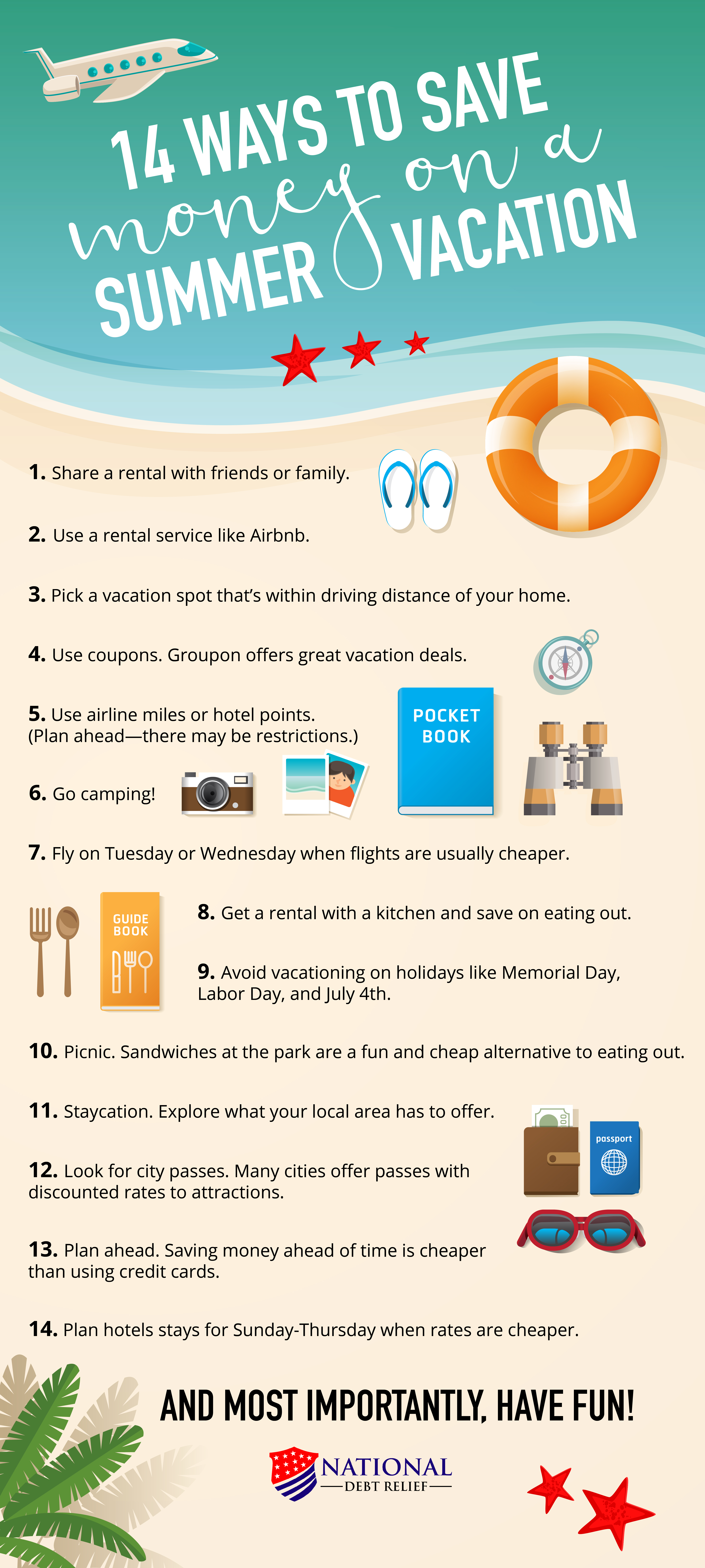 save money summer vacation infographic