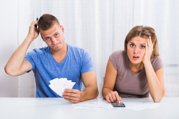 couple stressing over finances
