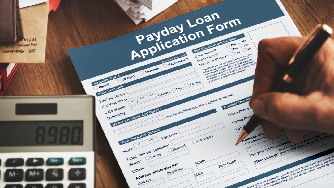 Payday Loan Application Form Salary Debt Concept