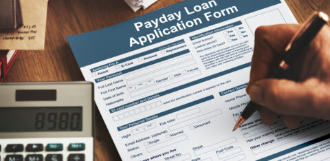 Payday Loan Application Form Salary Debt Concept