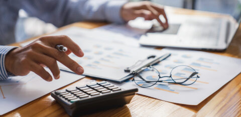 Business analyst team checking in financial statement for audit internal control system. Accounting , Accountancy Concept.